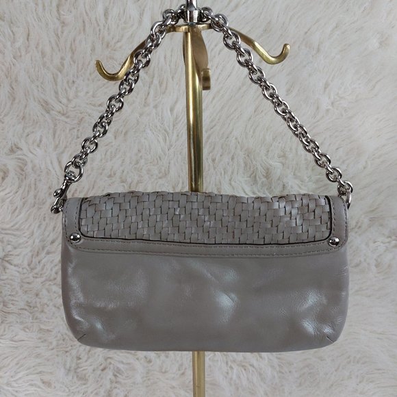 Coach Kristin Women's Weaving Elephant Gray Chain Strap LeatherMini Bag/Wristlet - Picture 3 of 10